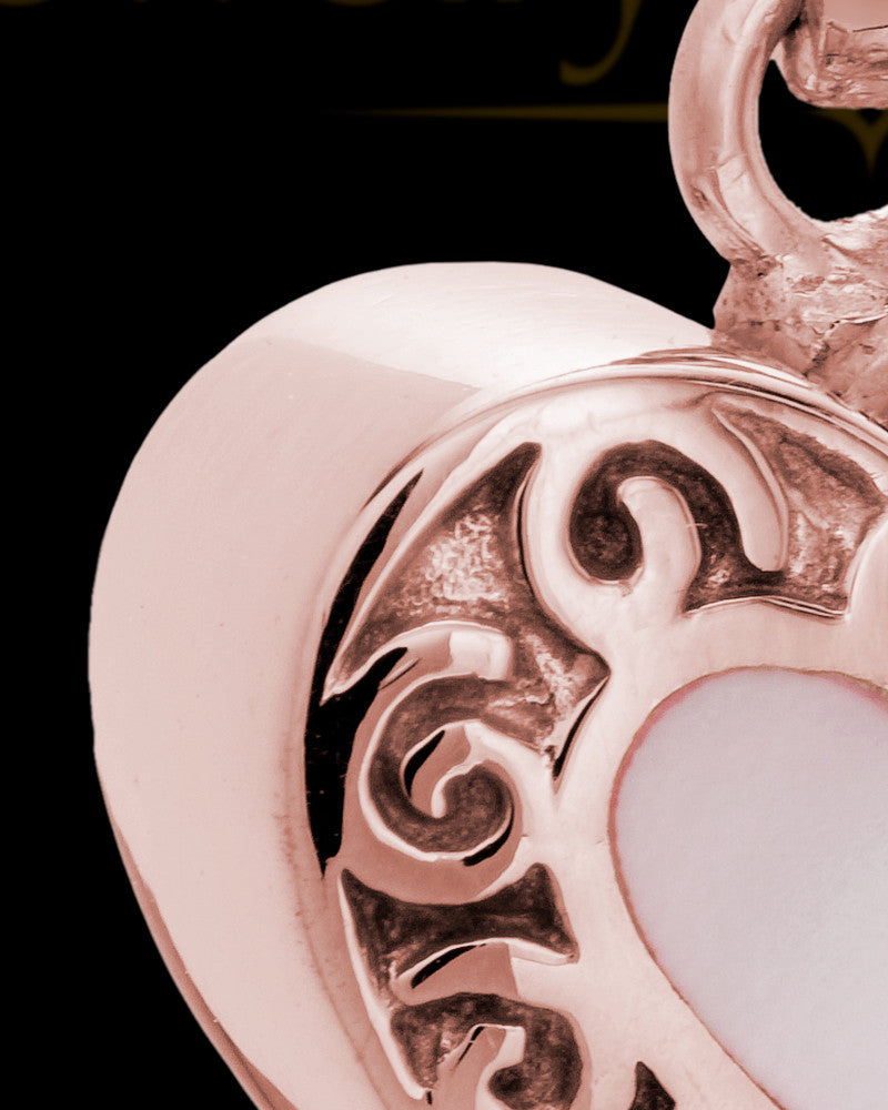 14K Rose Gold Blushing Heart Urn Keepsake