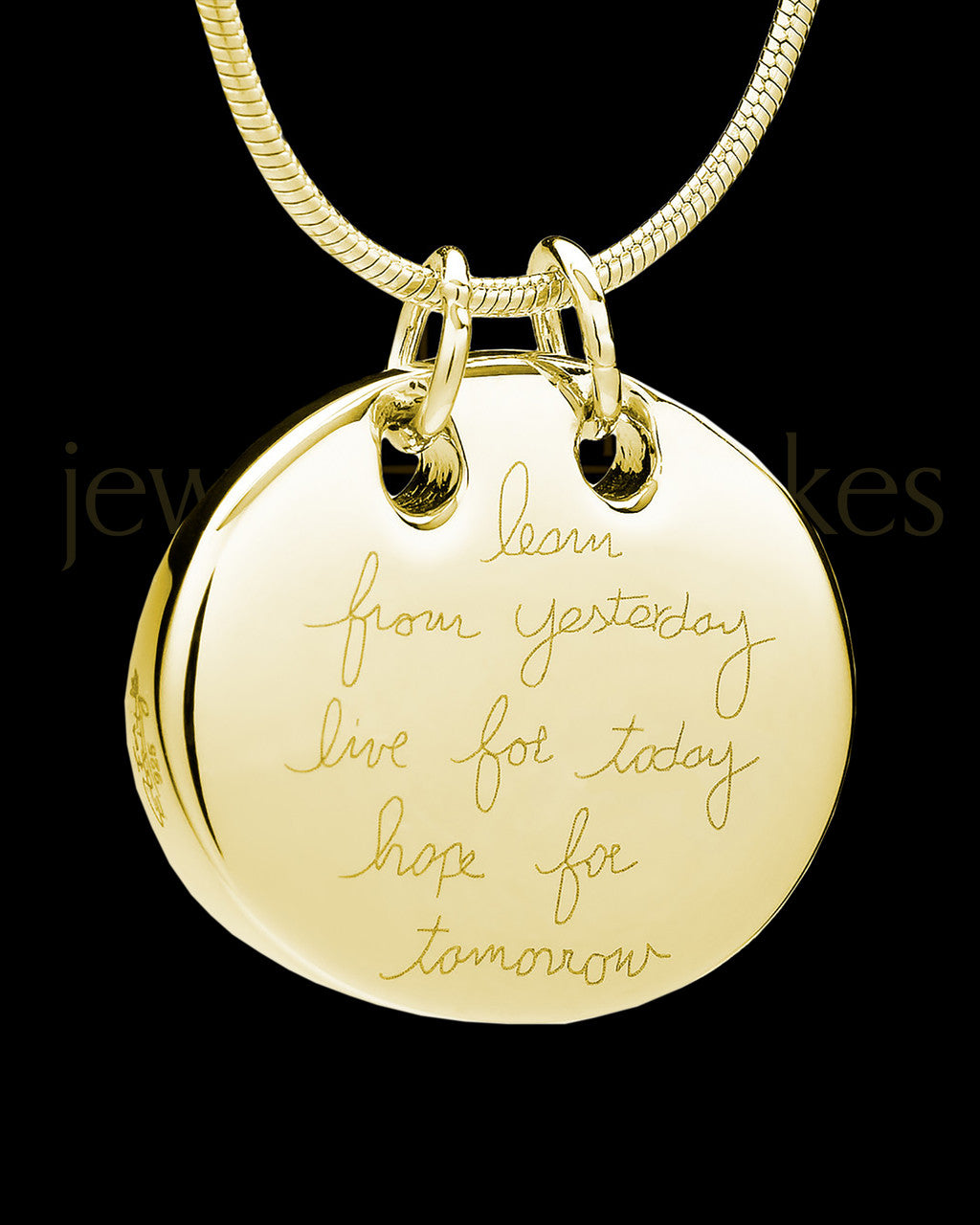 Gold Plated Ambition Permanently Sealed Waterproof Cremation Pendant