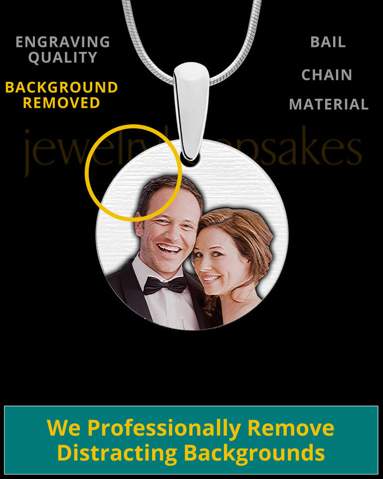 Round Full Color Photo Engraved Pendant Stainless Steel