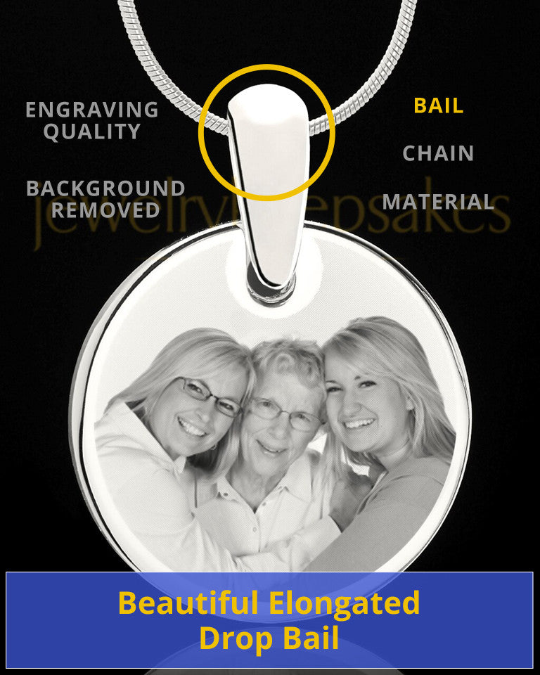 Custom Photo Engraved Round Pendant Stainless Steel With Engraving