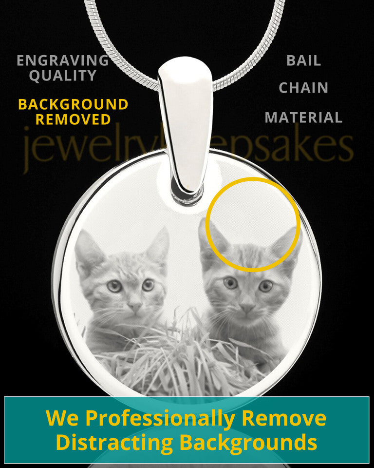 Photo Engraved Round Pet Pendant Stainless Steel