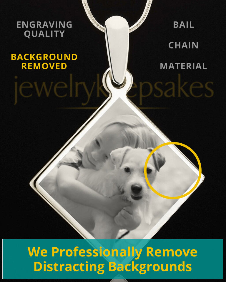 Photo Engraved Diamond Pet Pendant Stainless Steel
