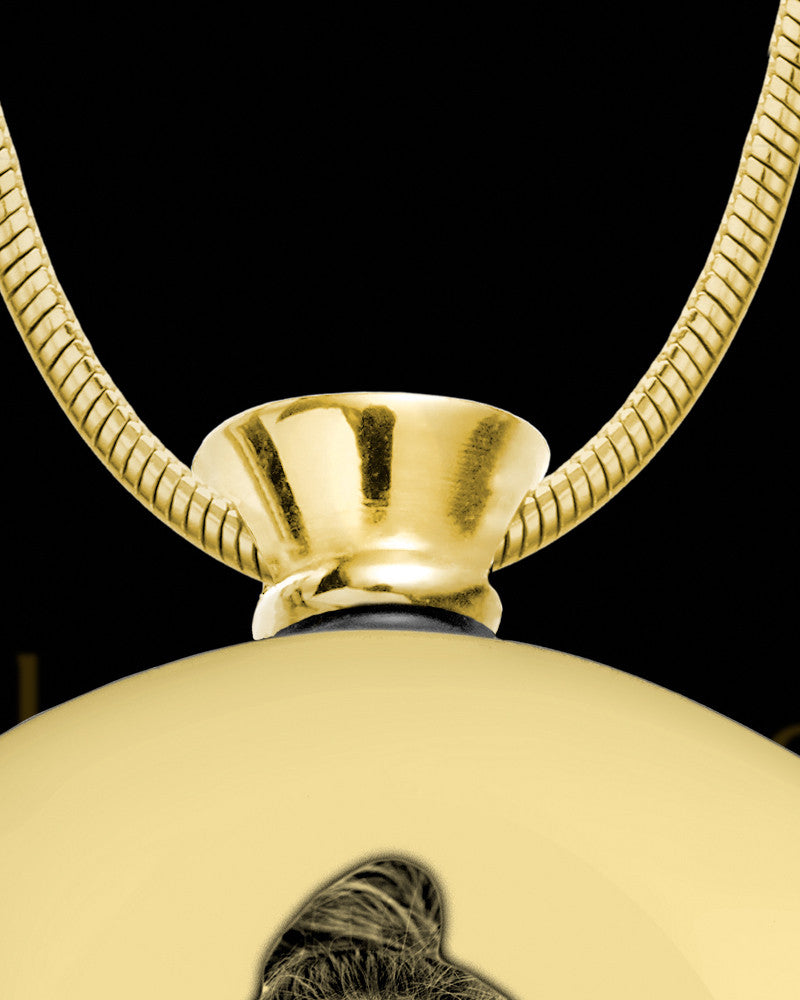 Photo Engraved Gold Plated Stainless Steel Dog Tag Cremation Pendant