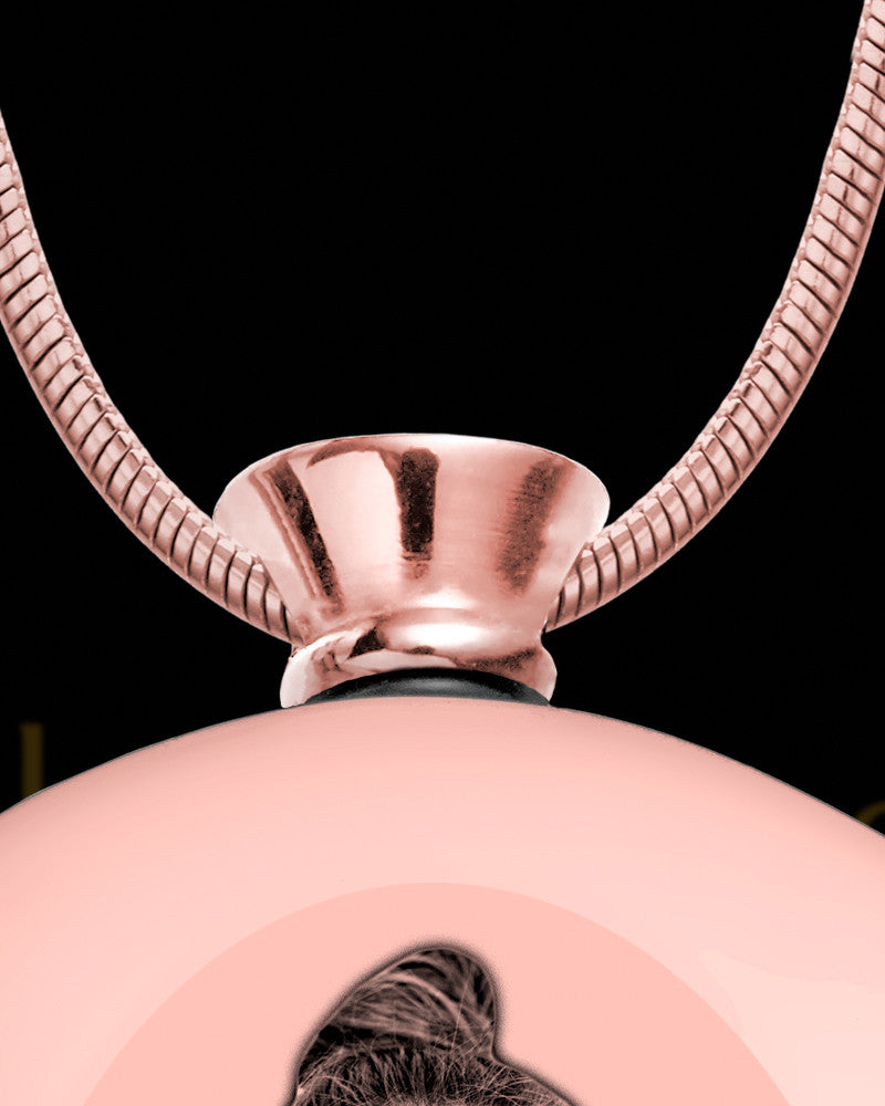 Photo Engraved Rose Gold Plated Stainless Steel Dog Tag Cremation Pendant