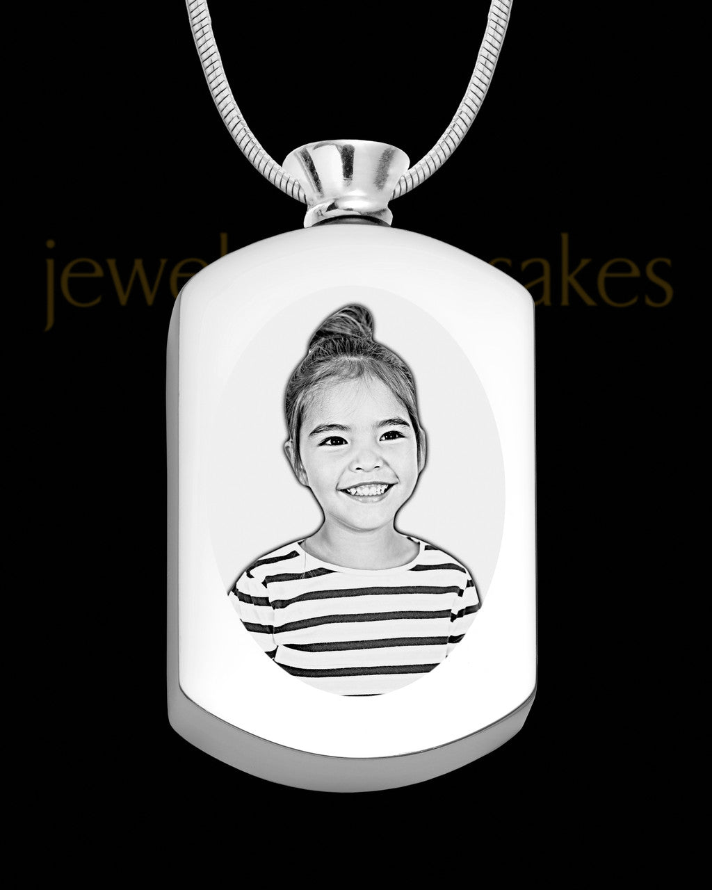 Photo Engraved Stainless Steel Dog Tag Cremation Pendant
