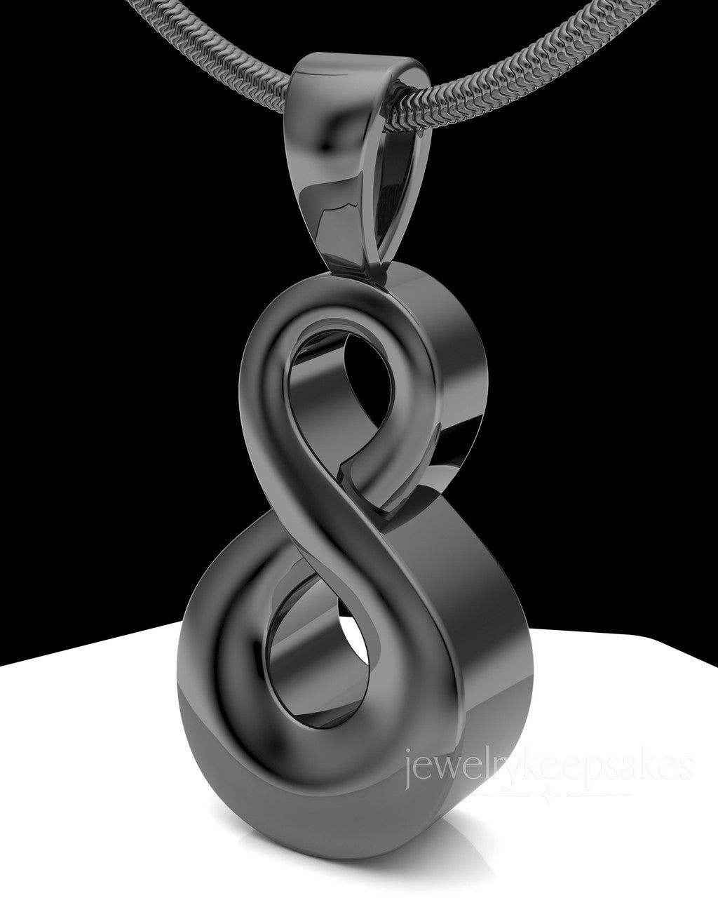Black Plated Perpetual Love Permanently Sealed Waterproof Jewelry
