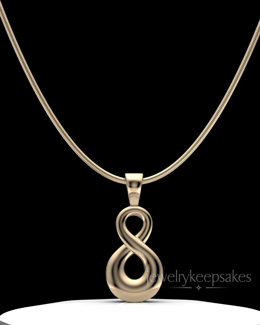 Solid 14K Yellow Gold Perpetual Love Permanently Sealed Waterproof Jewelry