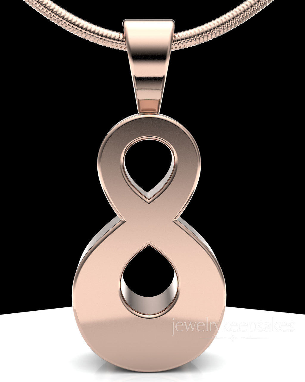 Solid 14K Rose Gold Perpetual Love Permanently Sealed Waterproof Jewelry