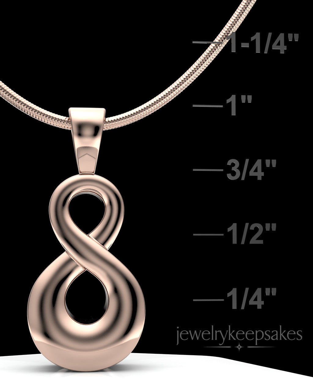 Solid 14K Rose Gold Perpetual Love Permanently Sealed Waterproof Jewelry