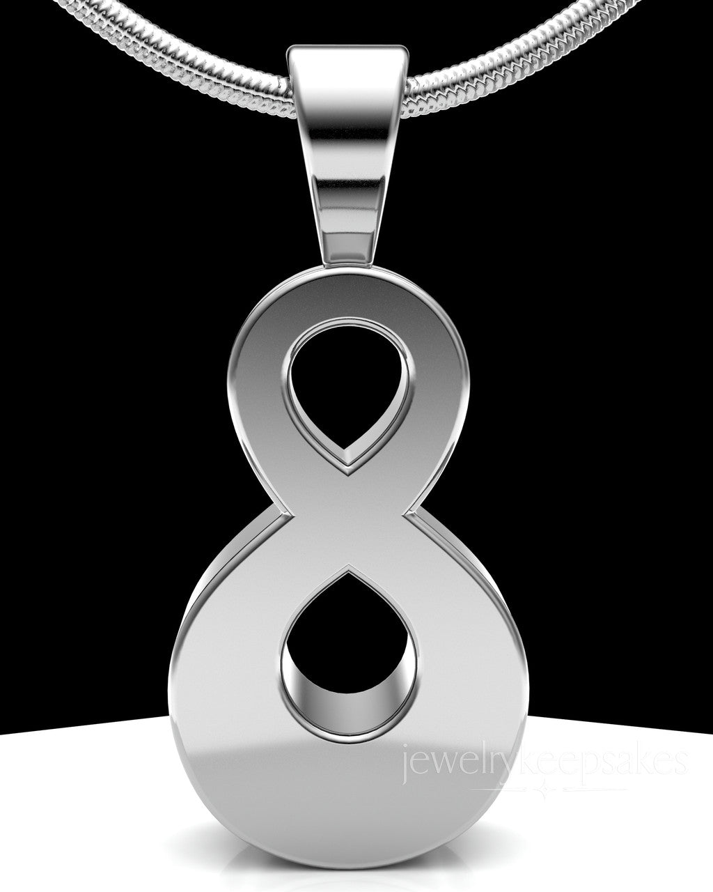 Solid 14K White Gold Perpetual Love Permanently Sealed Waterproof Jewelry