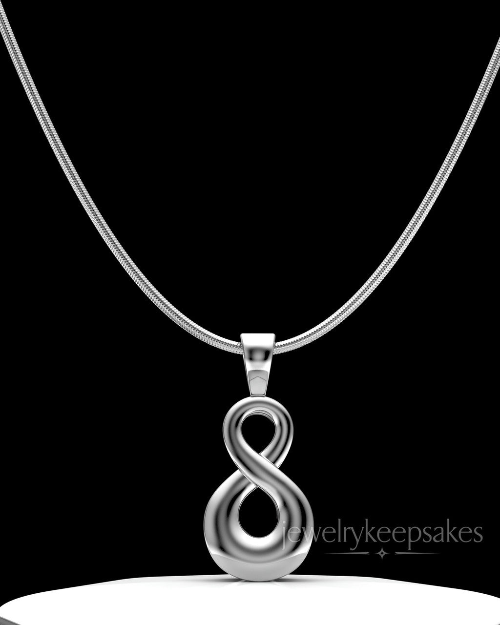Solid 14K White Gold Perpetual Love Permanently Sealed Waterproof Jewelry