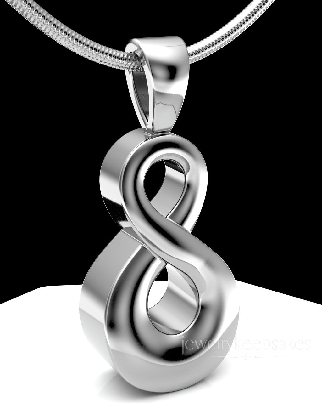 Solid 14K White Gold Perpetual Love Permanently Sealed Waterproof Jewelry