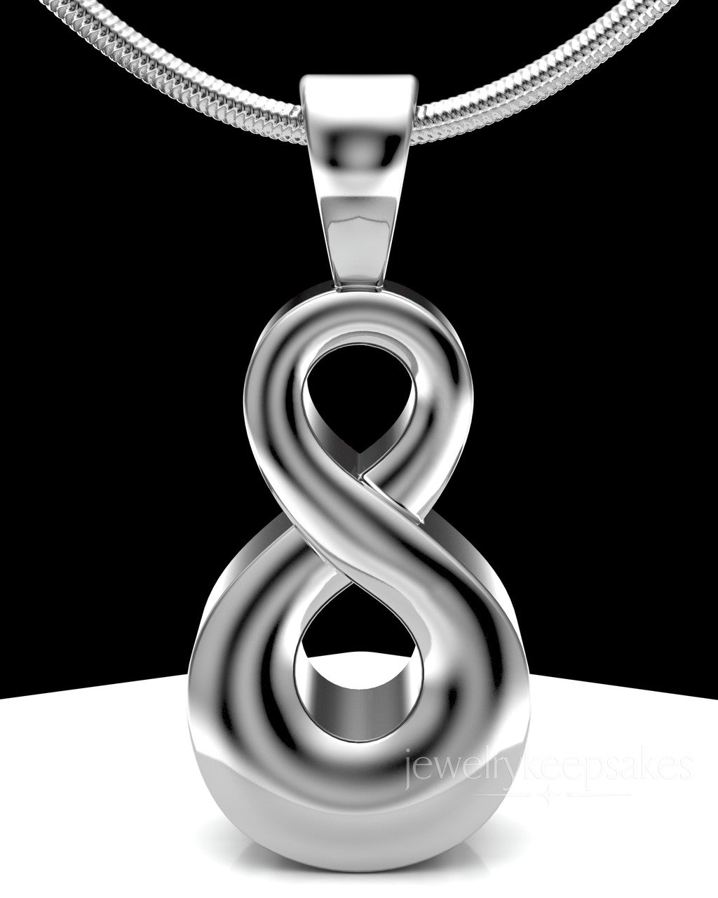 Solid 14K White Gold Perpetual Love Permanently Sealed Waterproof Jewelry