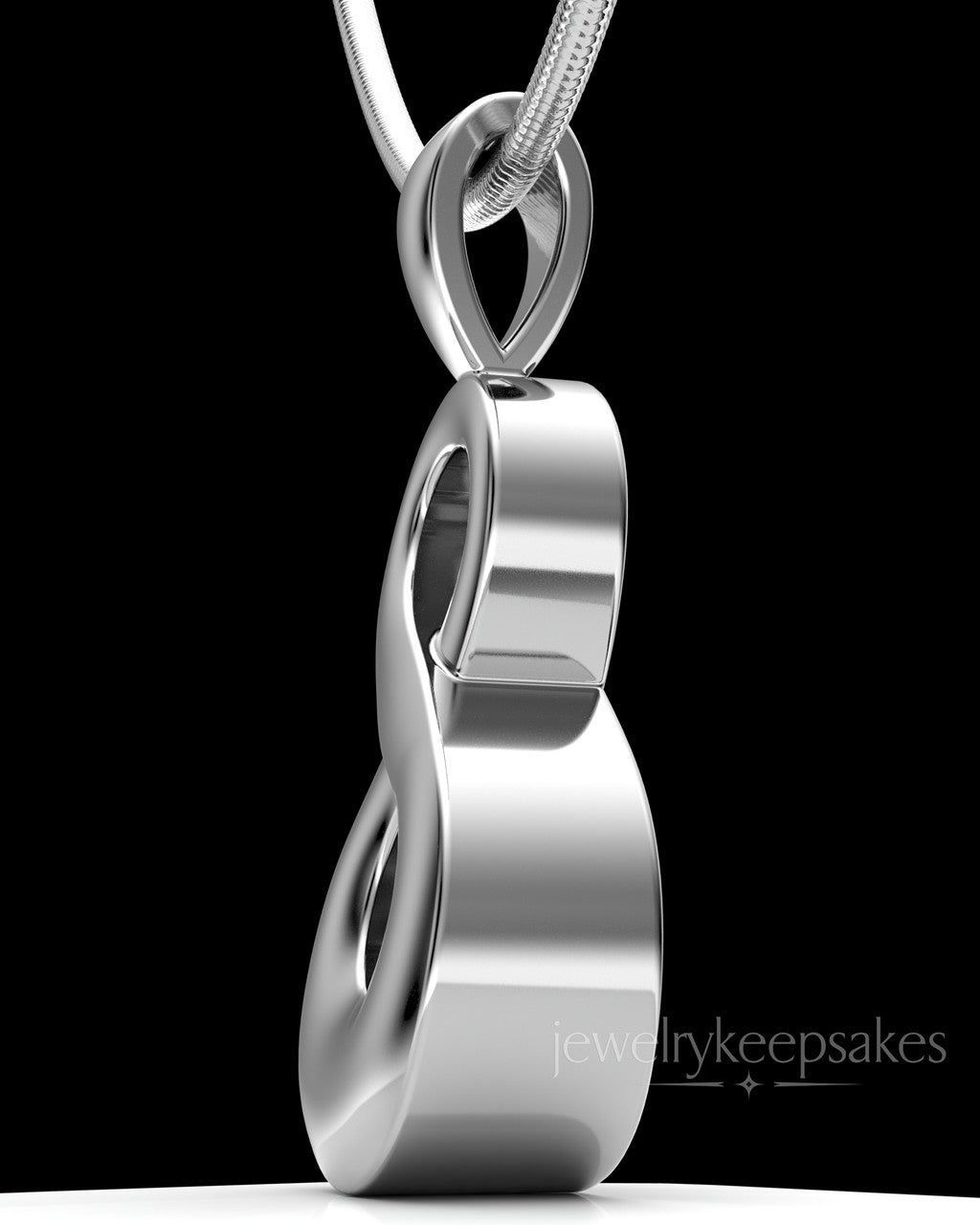 Solid 14K White Gold Perpetual Love Permanently Sealed Waterproof Jewelry