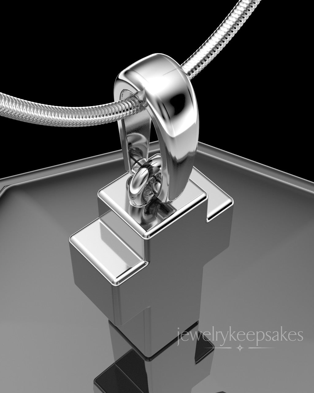 Solid 14K White Gold Blessed Permanently Sealed Waterproof Cross