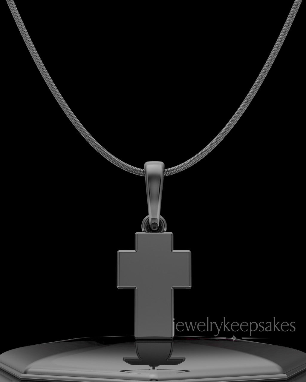 Black Plated Blessed Cross Permanently Sealed Waterproof Jewelry