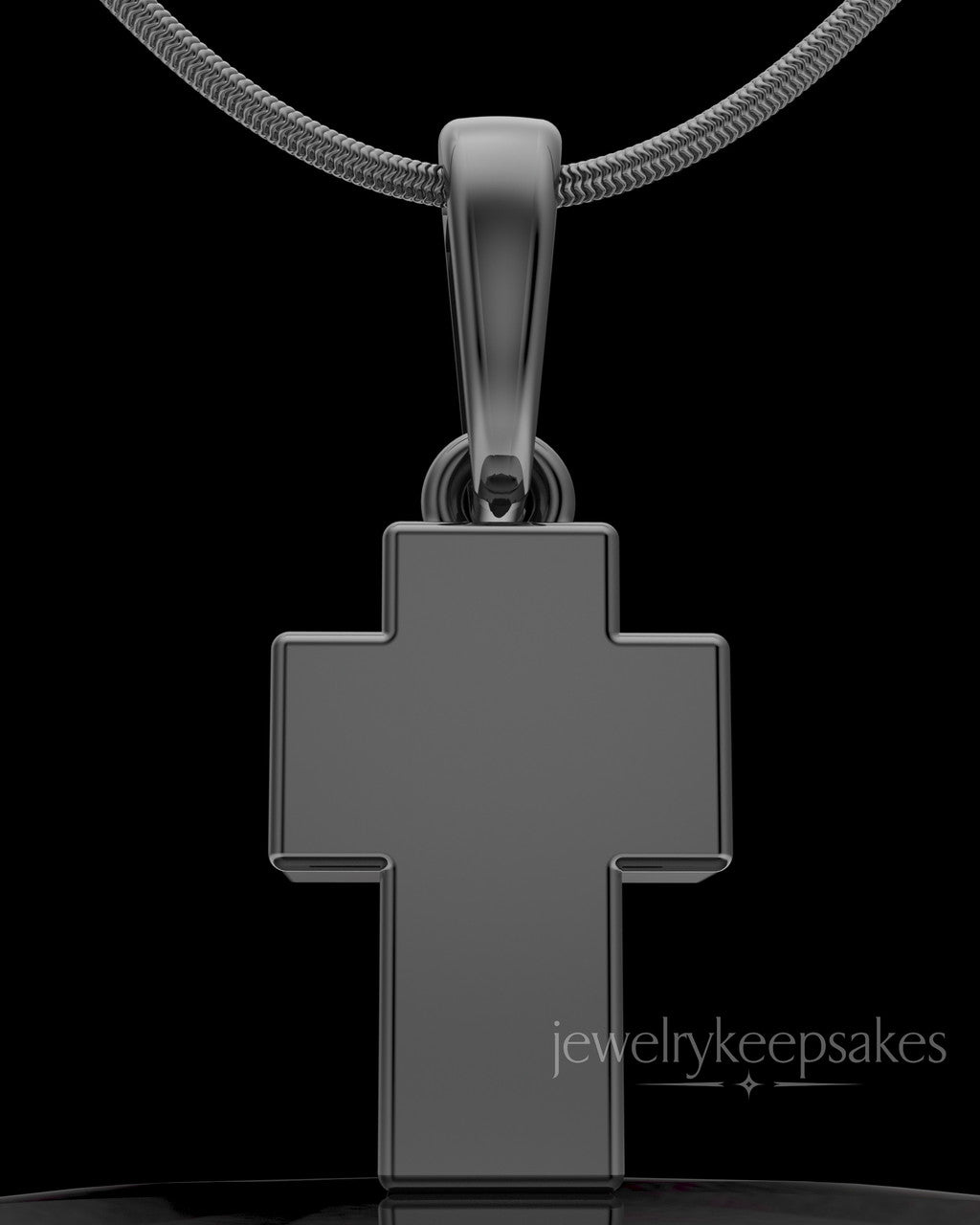 Black Plated Blessed Cross Permanently Sealed Waterproof Jewelry
