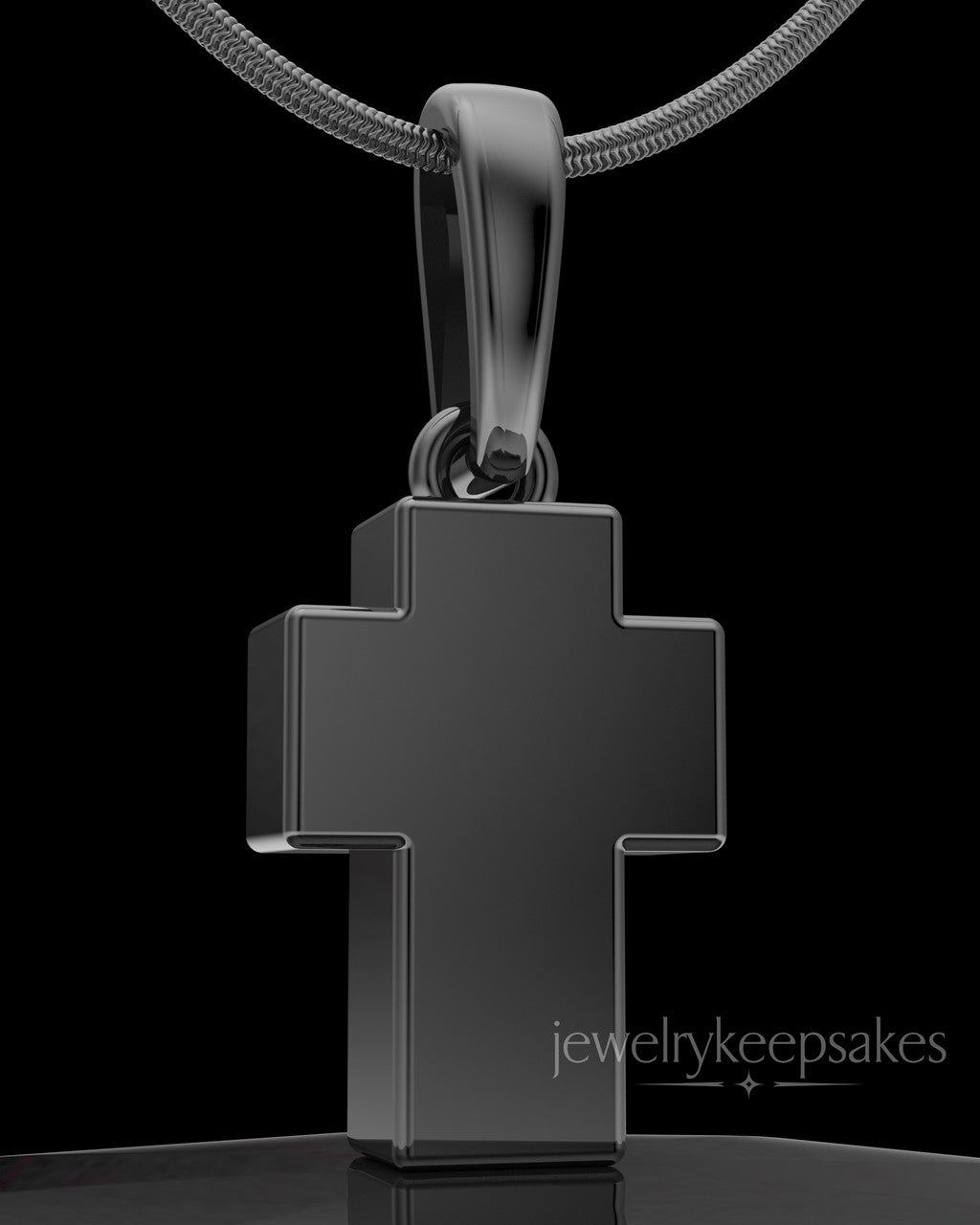 Black Plated Blessed Cross Permanently Sealed Waterproof Jewelry