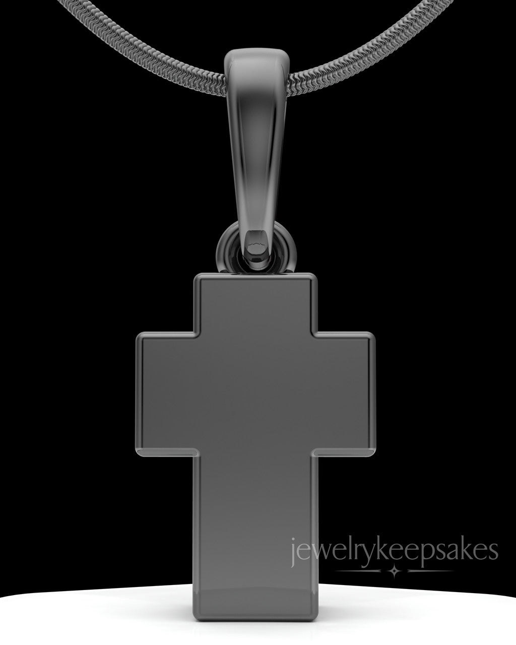 Black Plated Blessed Cross Permanently Sealed Waterproof Jewelry
