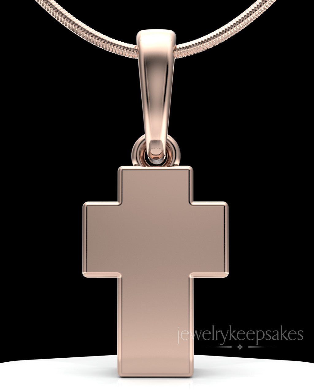 Rose Gold Plated Blessed Cross Permanently Sealed Waterproof Jewelry