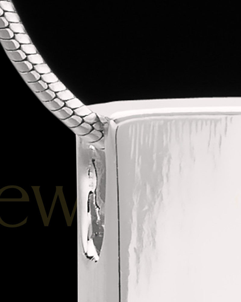 Sterling Silver Natural Rectangle Permanently Sealed Waterproof Jewelry