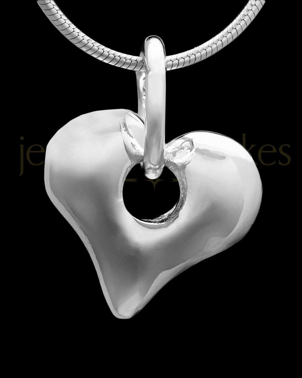 Sterling Silver Stylish Heart Permanently Sealed Waterproof Jewelry