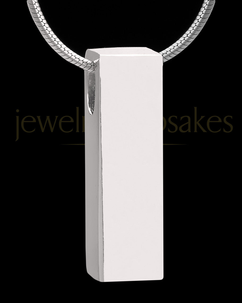 Solid 14K White Gold Classy Cylinder Permanently Sealed Waterproof Jewelry