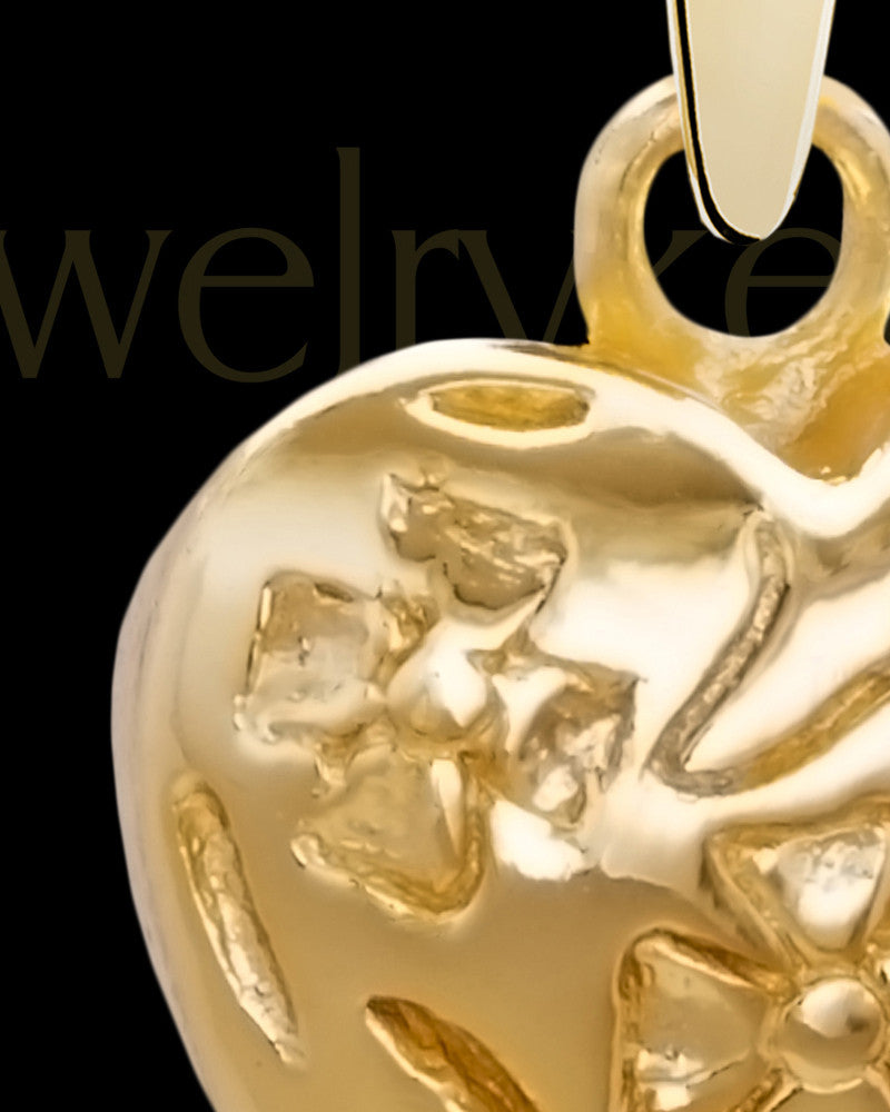 Gold Plated Spooled Heart Permanently Sealed Waterproof Jewelry