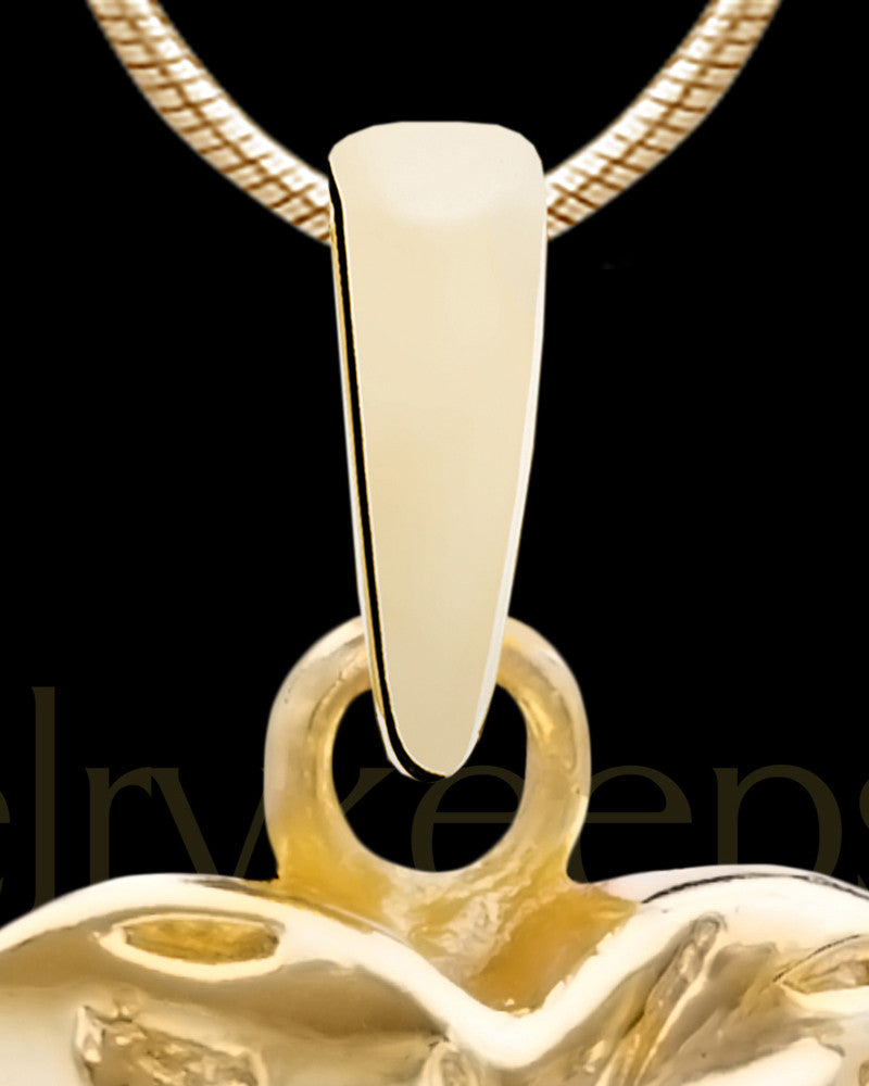 Gold Plated Spooled Heart Permanently Sealed Waterproof Jewelry