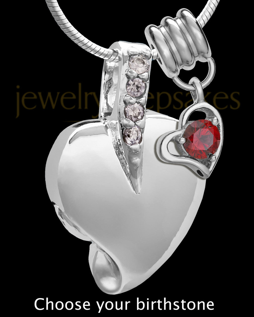 Sterling Silver Weeping Heart With Birthstone Keepsake Jewelry