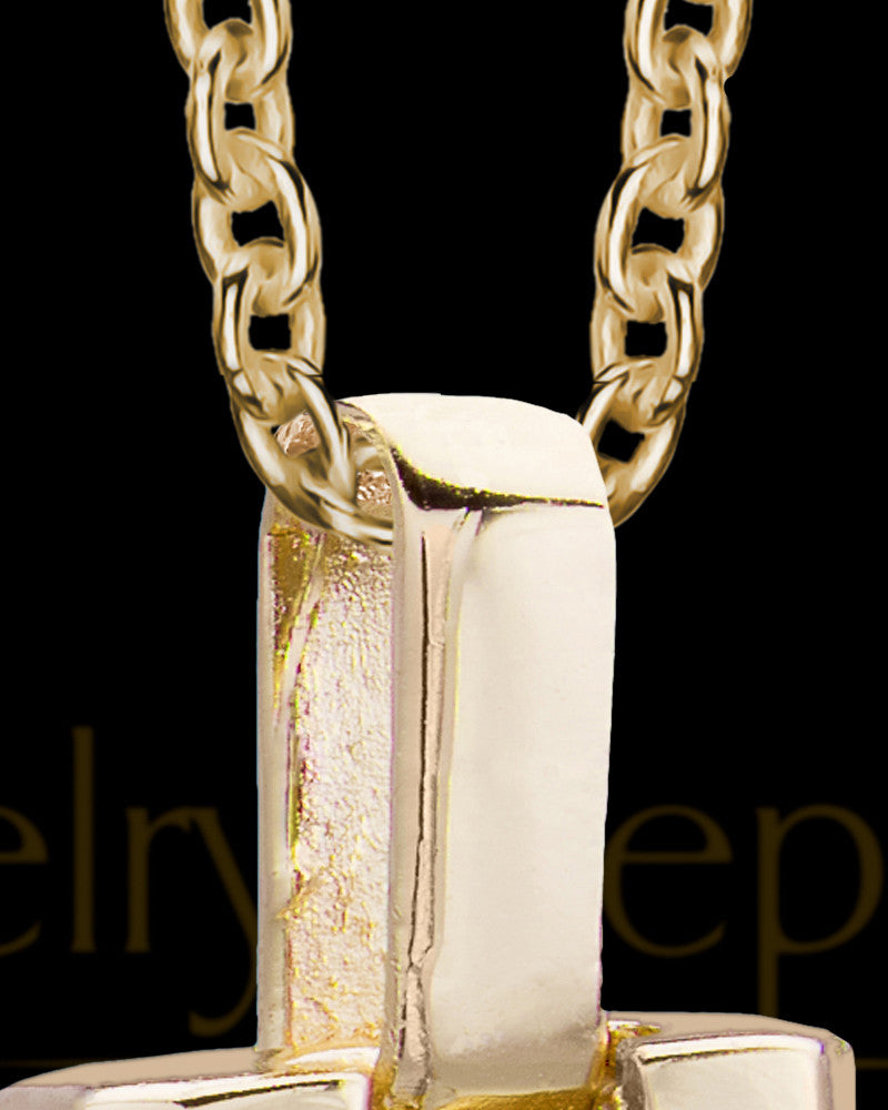 Gold Plated Men's Noble Cylinder Memorial Jewelry