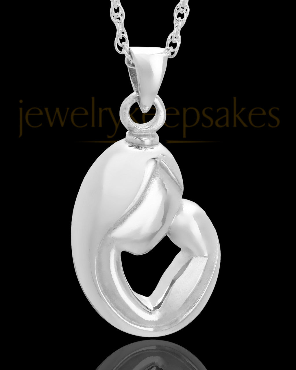 Urn Pendant Sterling Silver Caress Memorial