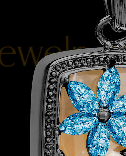 Black and Blue Spring Garden Memorial Charm