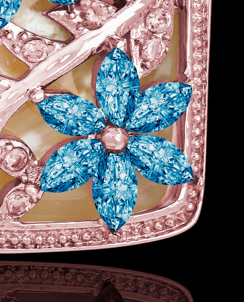 Rose Gold and Blue Spring Garden Memorial Charm