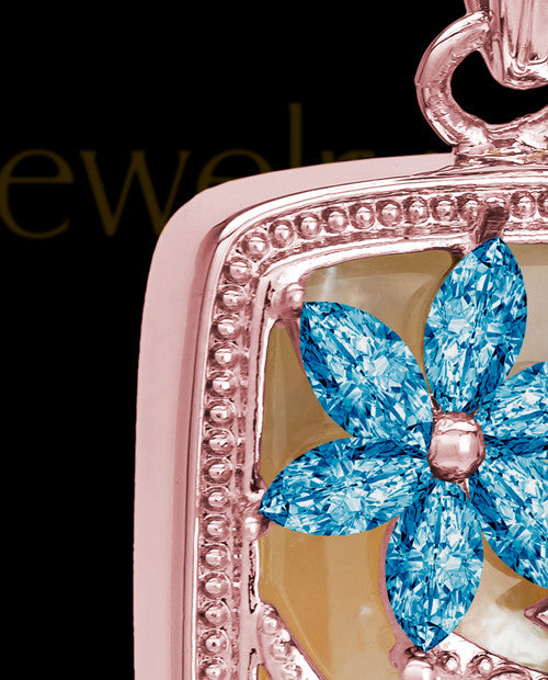 Rose Gold and Blue Spring Garden Memorial Charm