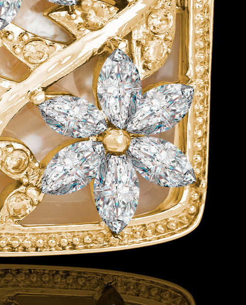 Gold Clear Spring Garden Memorial Charm