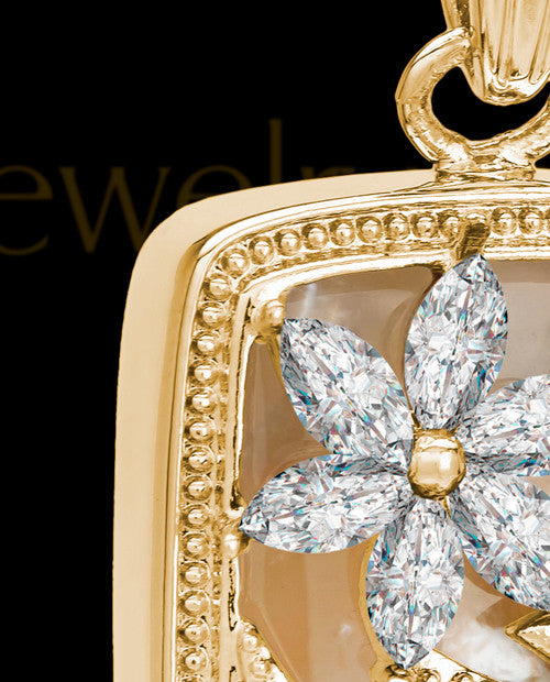 Gold Clear Spring Garden Memorial Charm