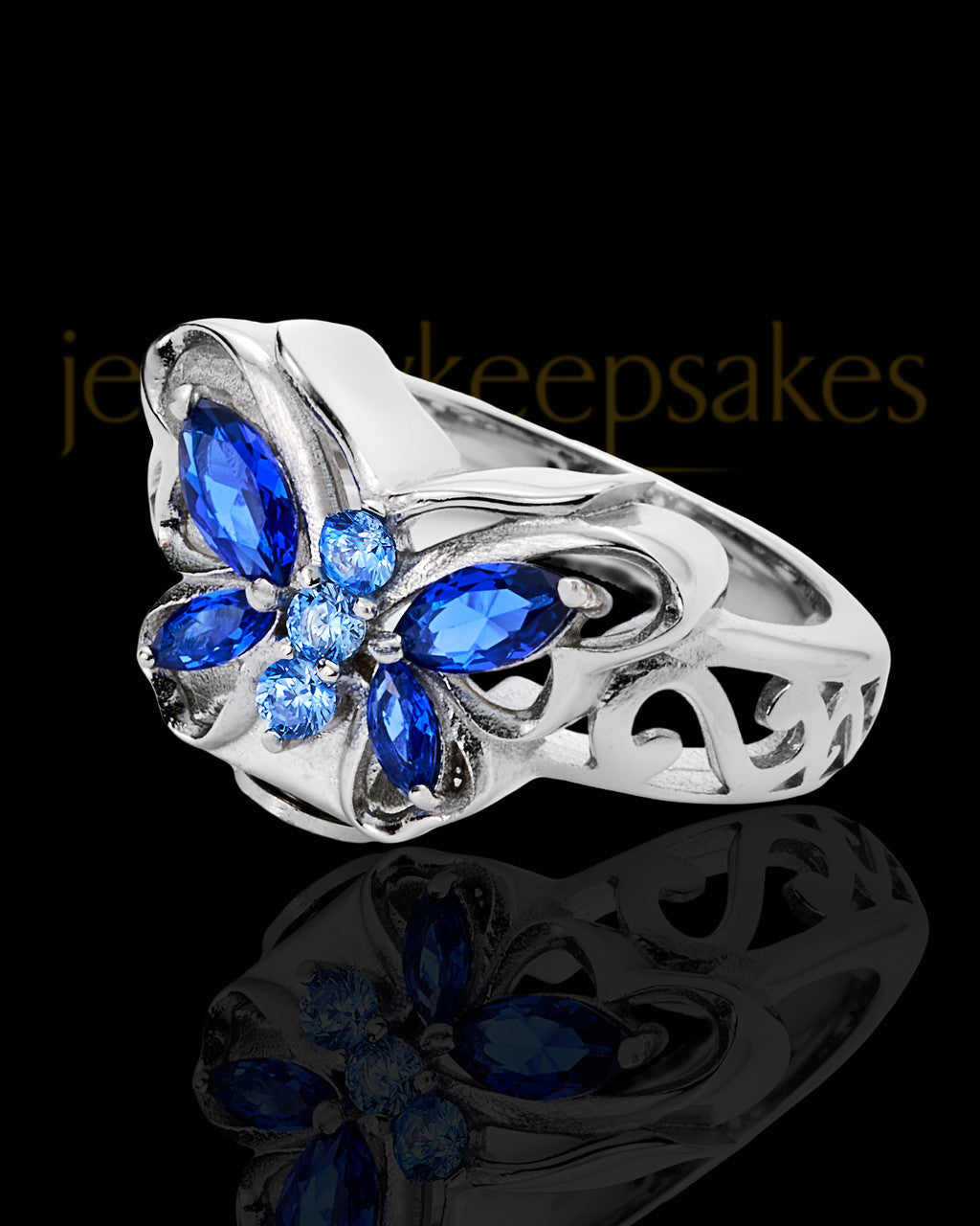 Ladies Sterling Peaceful Blue Butterfly Ring Keepsake Jewelry