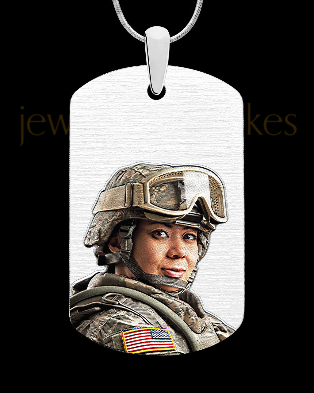 Photo Engraved Full Color Stainless Steel Dog Tag Pendant