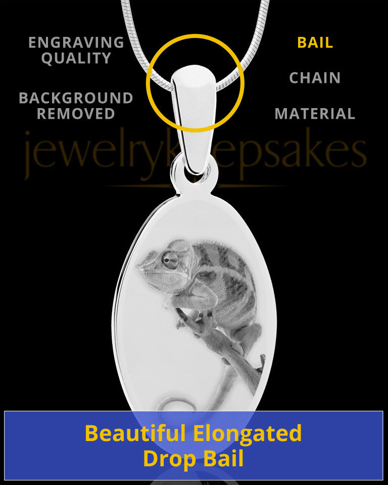 Photo Engraved Oval Pet Pendant Stainless Steel