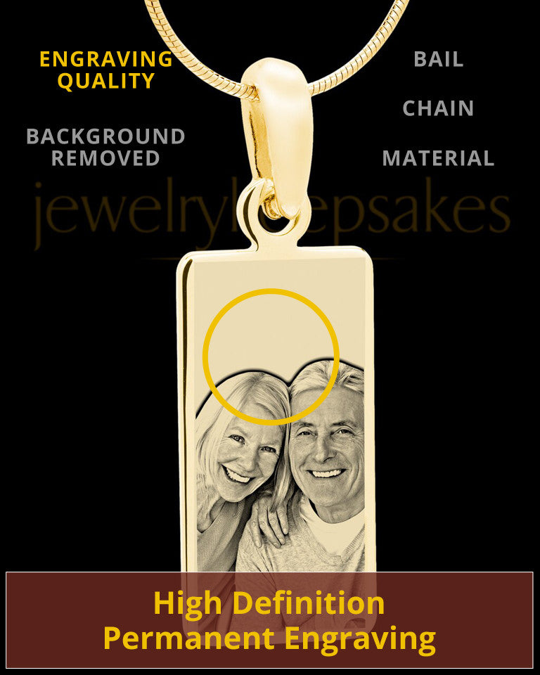 Gold Plated over Stainless Photo Long Rectangle