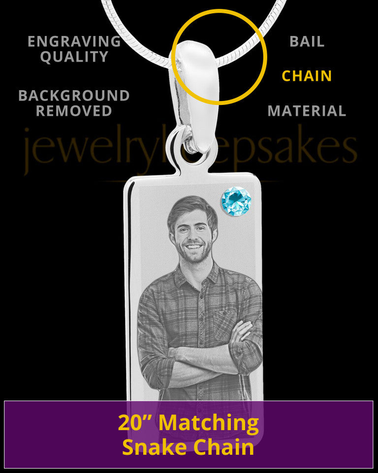 March Photo Long Rectangle in Stainless Steel