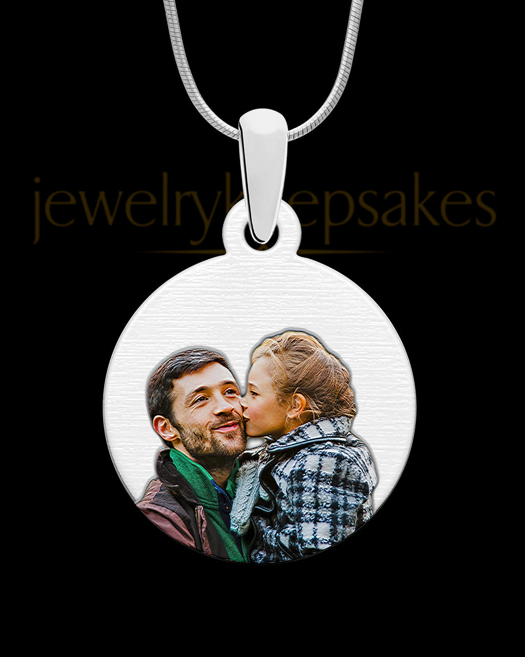 Stainless Steel Large Round Full Color Photo Engraved Pendant