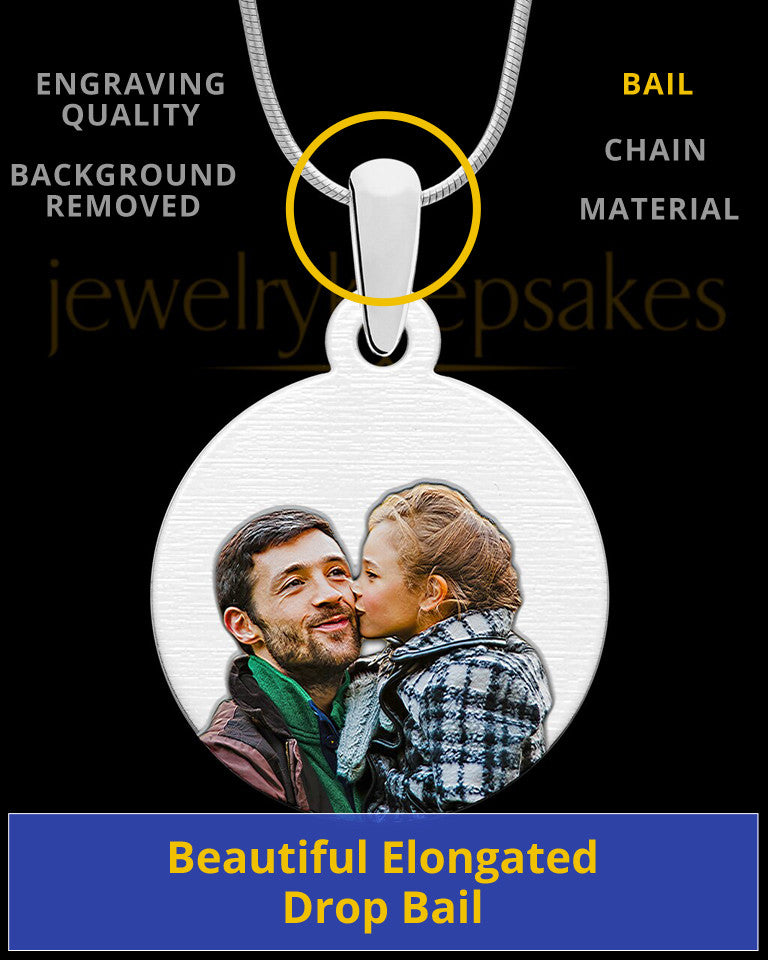 Stainless Steel Large Round Full Color Photo Engraved Pendant