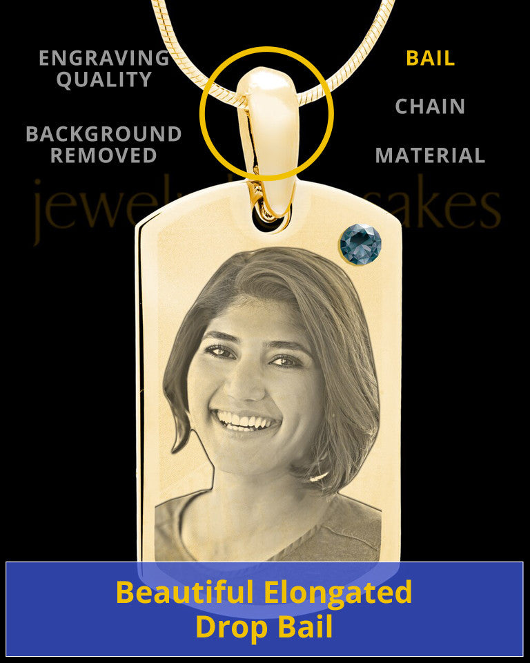 December Gold Photo Engraved Small Dog Tag