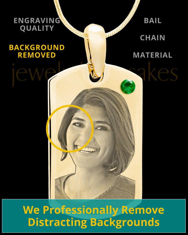 May Gold Photo Engraved Small Dog Tag