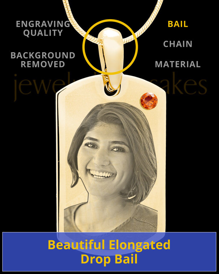 November Gold Photo Engraved Small Dog Tag