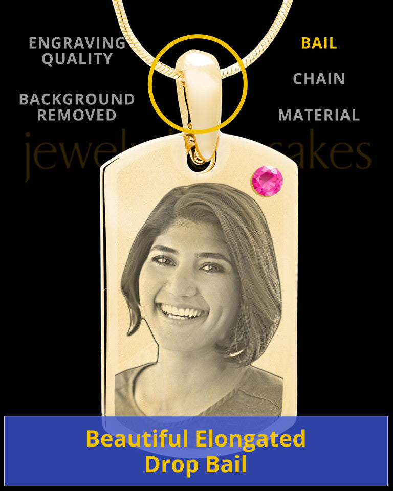 October Gold Photo Engraved Small Dog Tag
