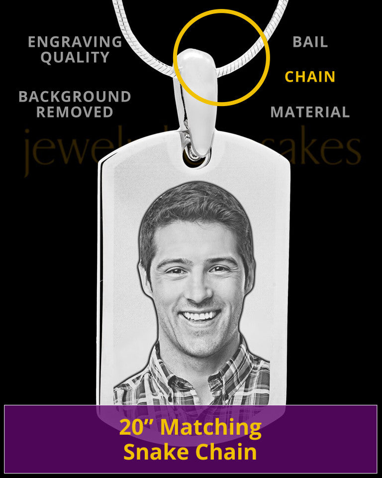 Photo Engraved Stainless Steel Small Dog Tag
