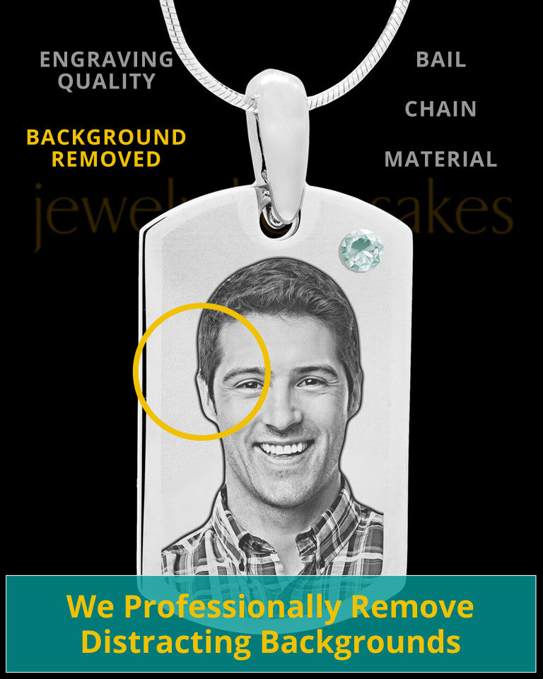April Stainless Photo Small Dog Tag